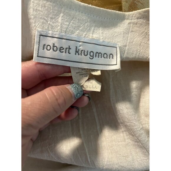 Robert Krugman Vintage Gold Metallic Jacket Lightweight Shell Full Zip Large USA - Picture 5 of 6